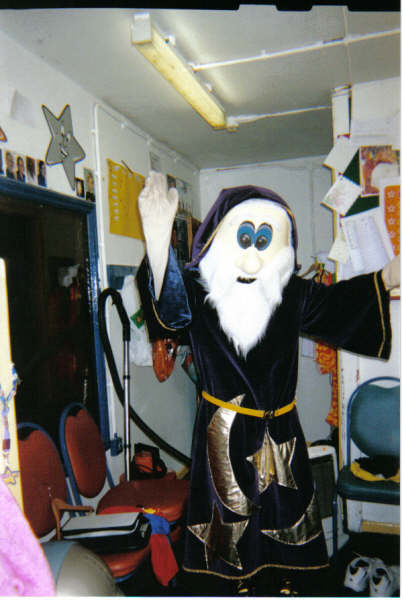 Merlin tidying backstage