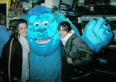 Joanna, Tamsyn and a Blue monster