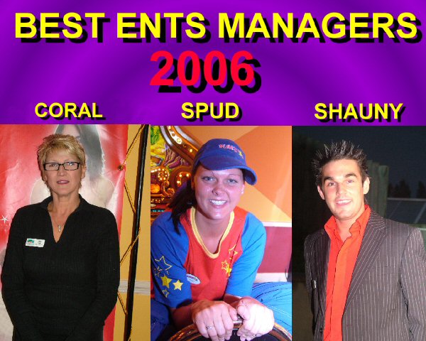 Best Entertainment Managers - Coral (Preshaven Sands), Spud (Devon Cliffs), Shauny (Seaview)