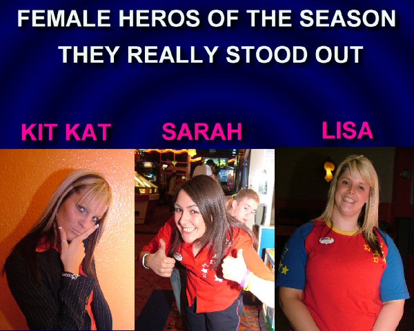 Female Hero's - KitKat (Caister), Sarah (Combe Haven), Lisa (Seashore)