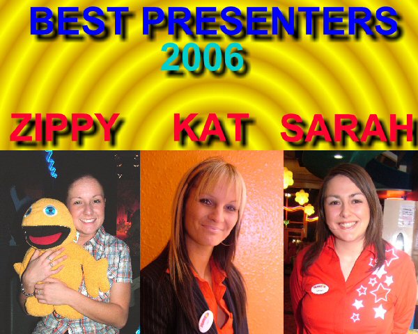 Best Presenters - Zippy (Preshaven Sands), KitKat (Caister), Sarah (Combe Haven)